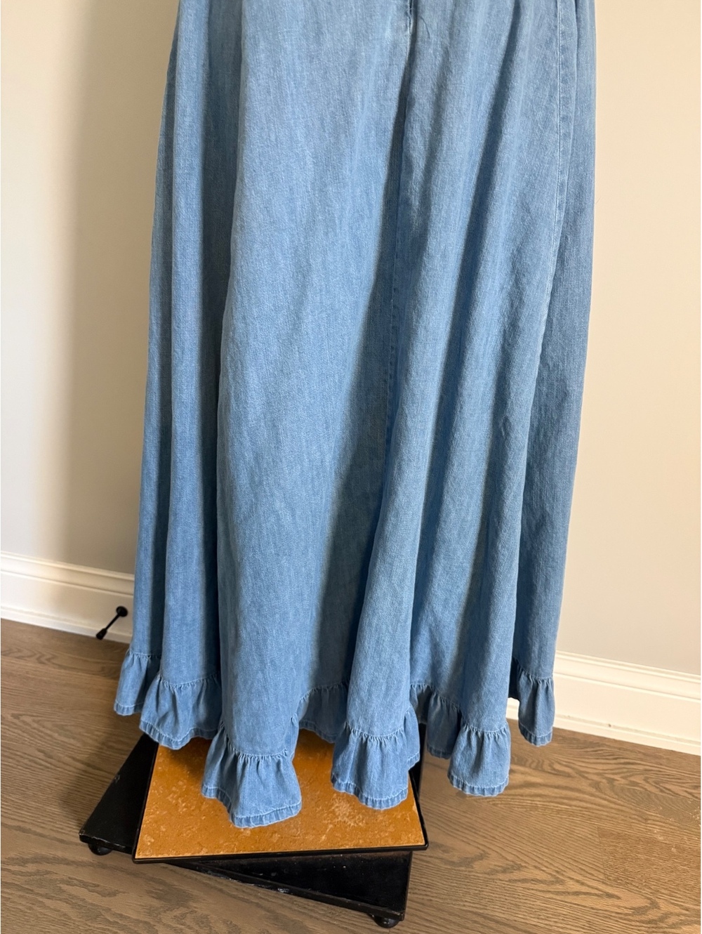 Free People Women's Light Blue Denim Midi Dress XL - Picture 10 of 13